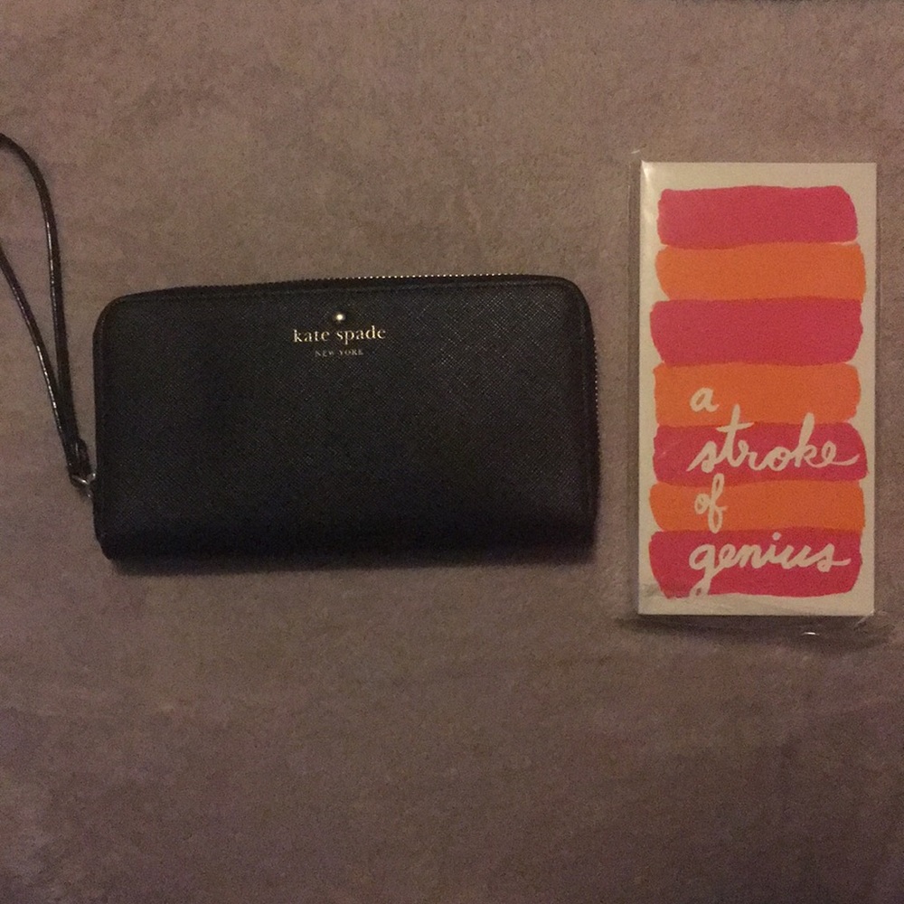 🖤♠️Kate Spade Black Wristlet and Notepad Bundle